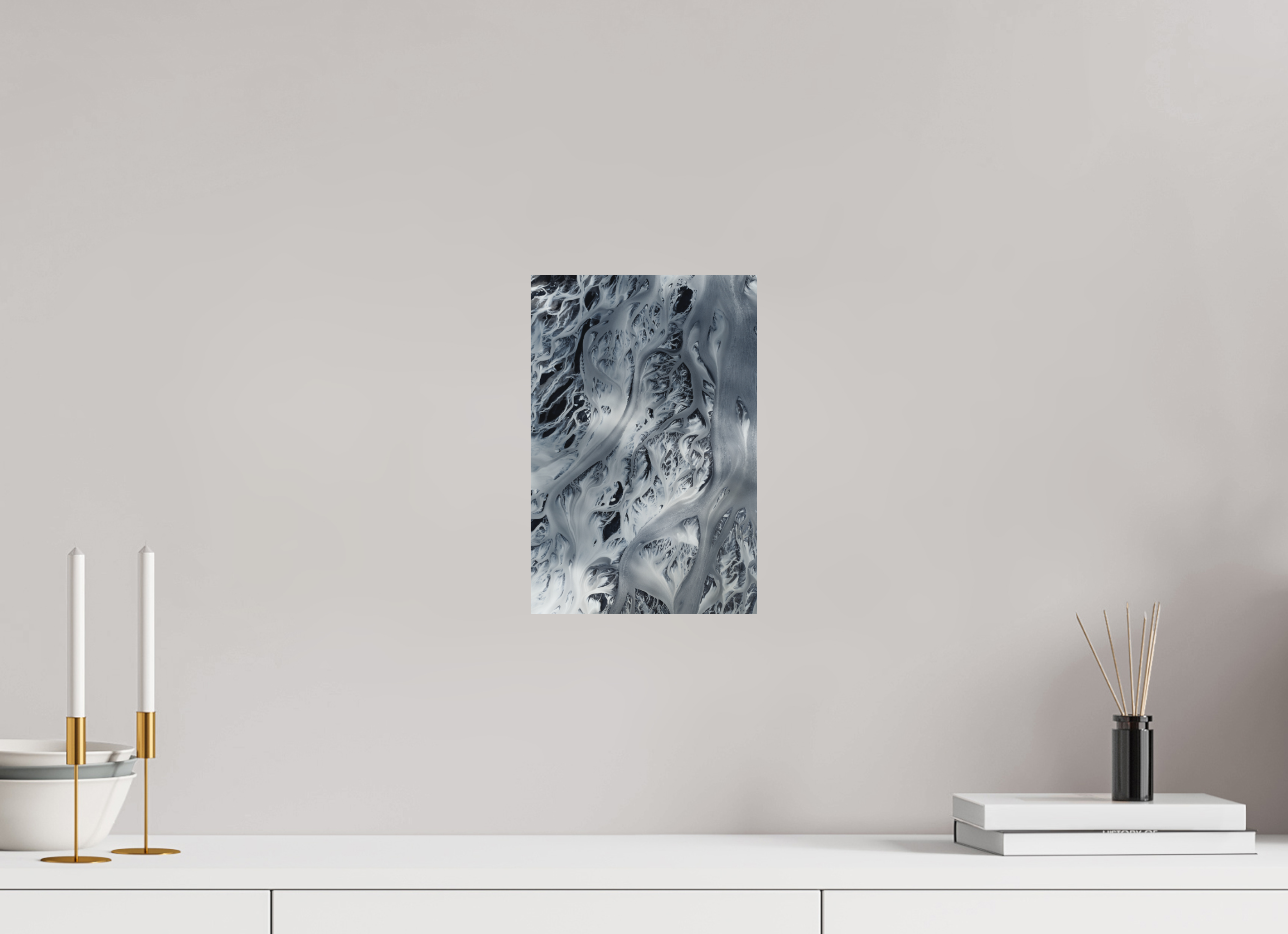 Impression Riviere glaciere islande vue aérienne drone