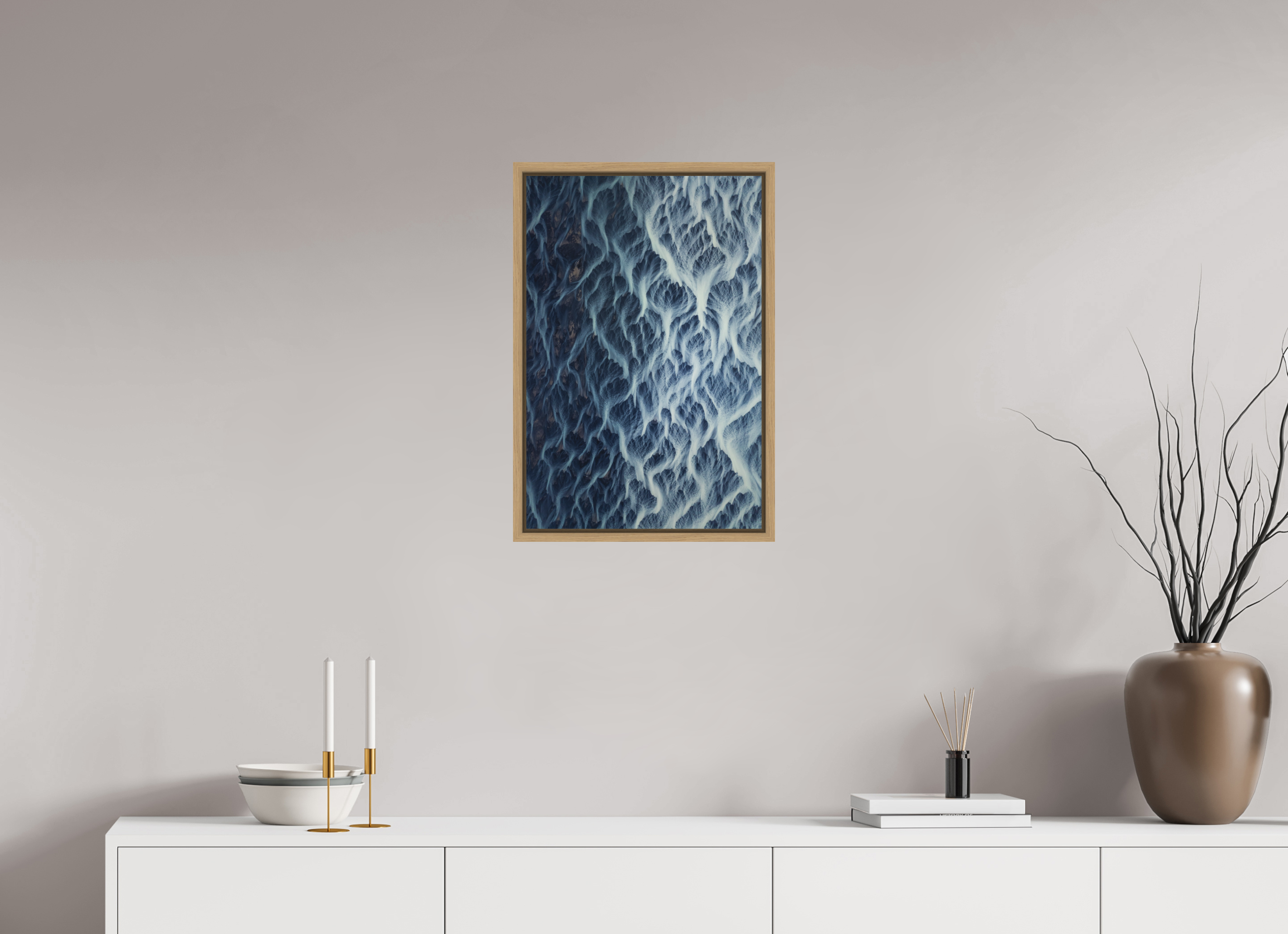 40 x 60 cm, Cadre Chêne naturel 15mm Lines