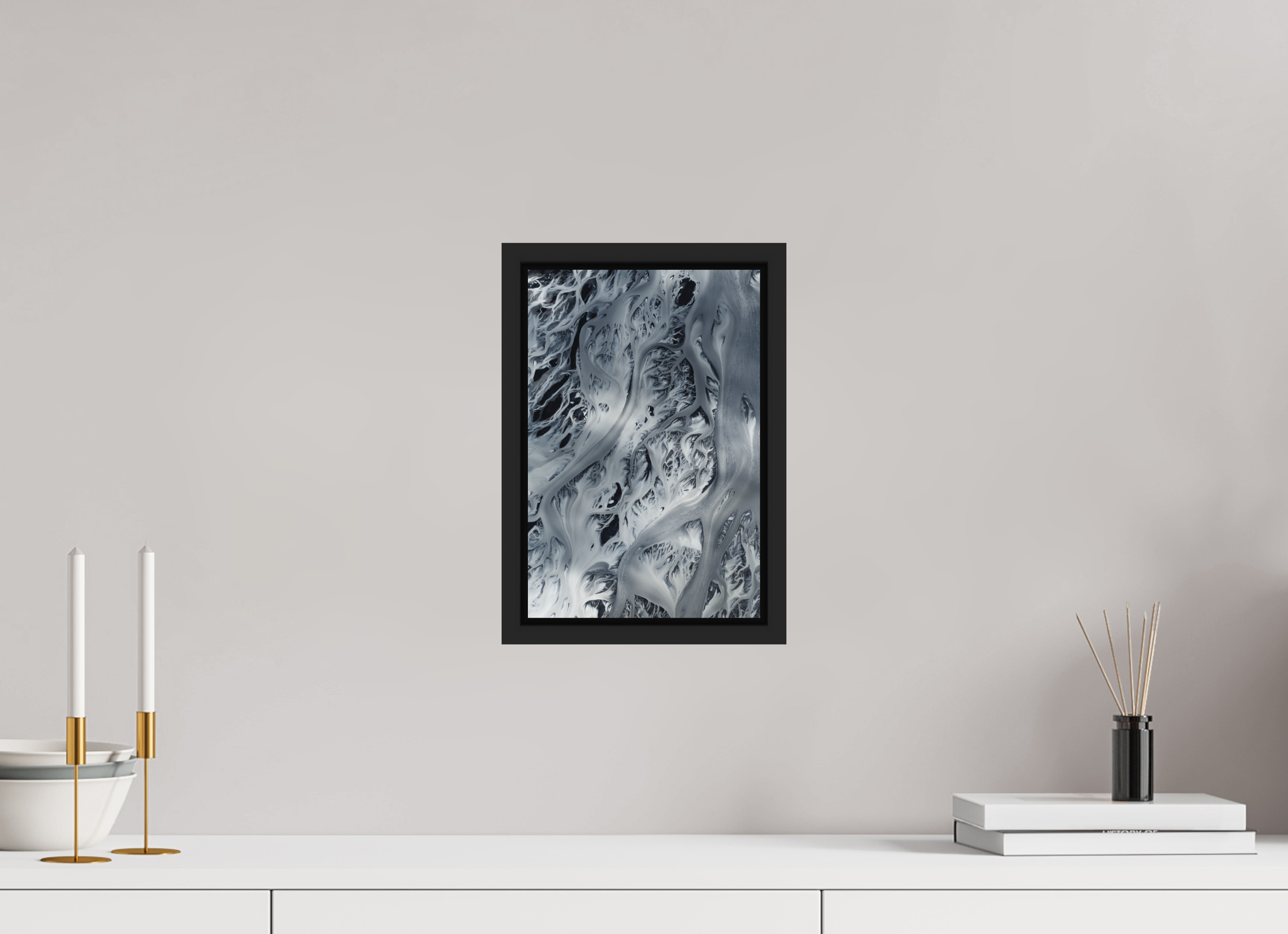 Impression Riviere glaciere islande vue aérienne drone