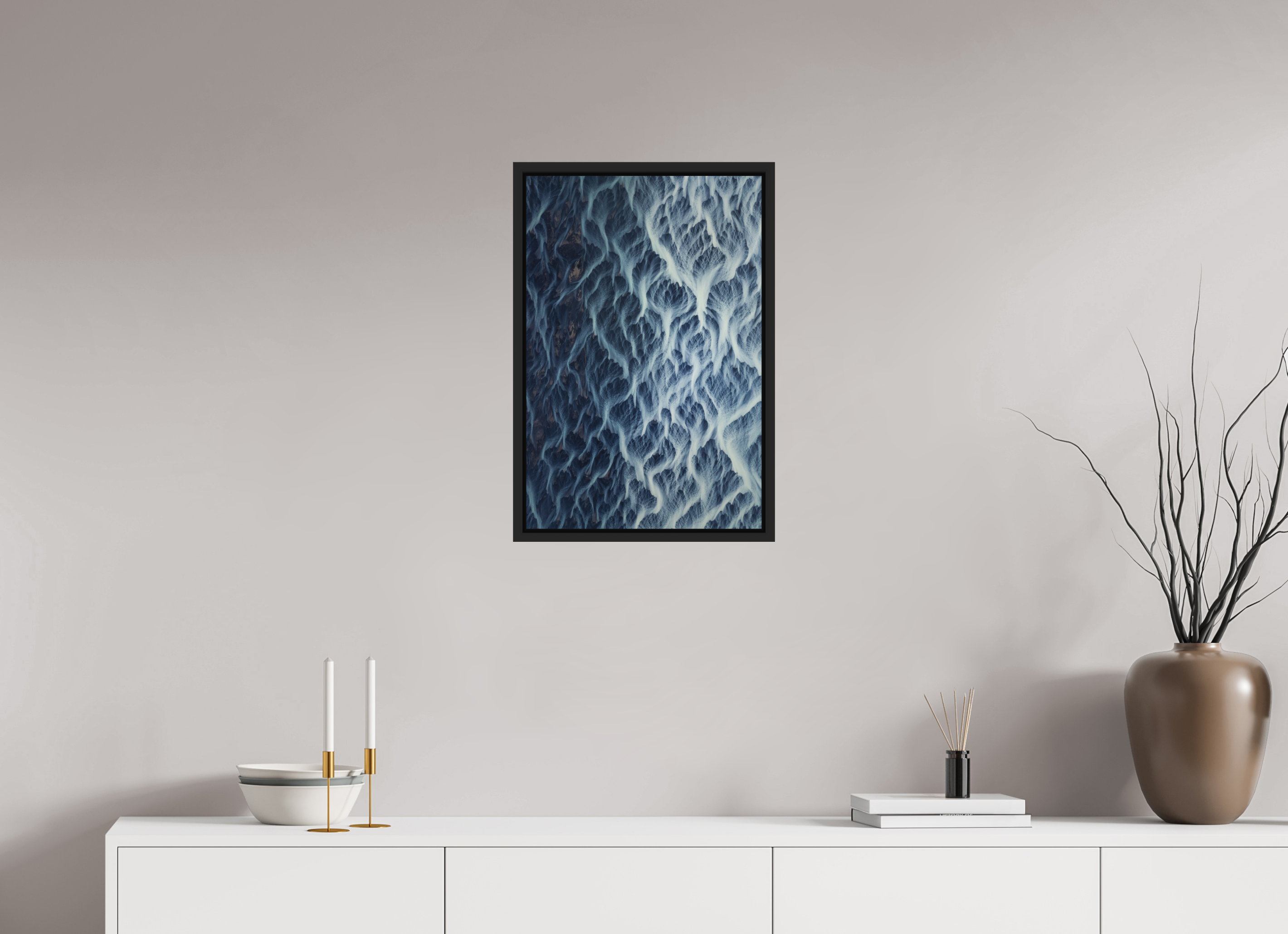 40 x 60 cm, Cadre en bois noir mat 15mm Lines