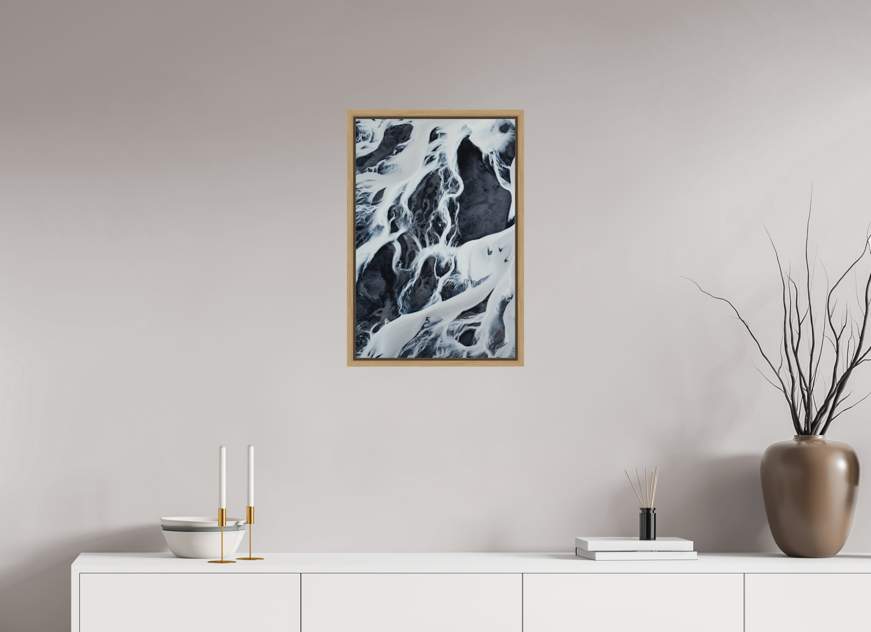 40 x 60 cm, Cadre Chêne naturel 15mm Multitudes