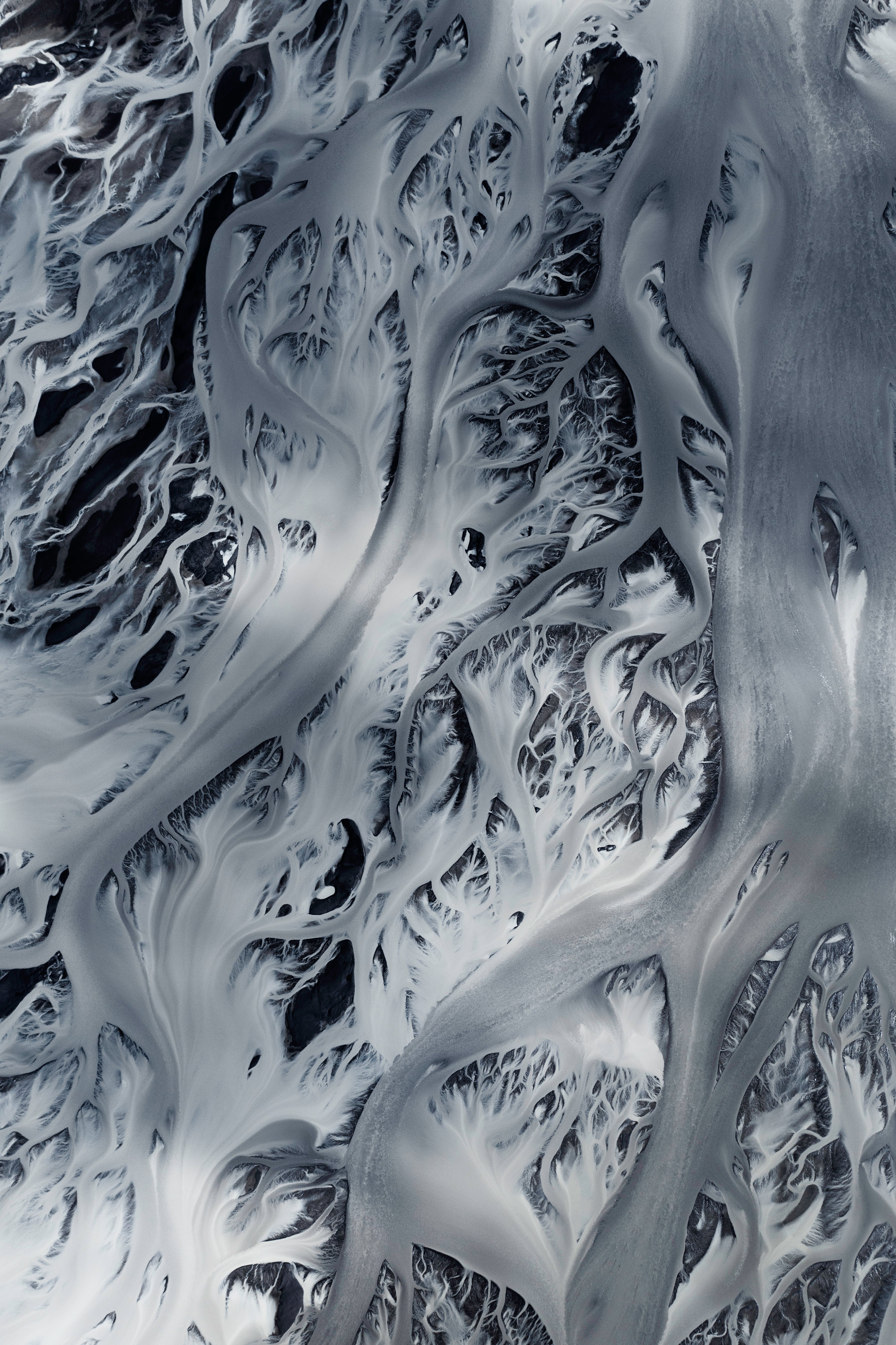 Riviere glaciere islande vue aérienne drone