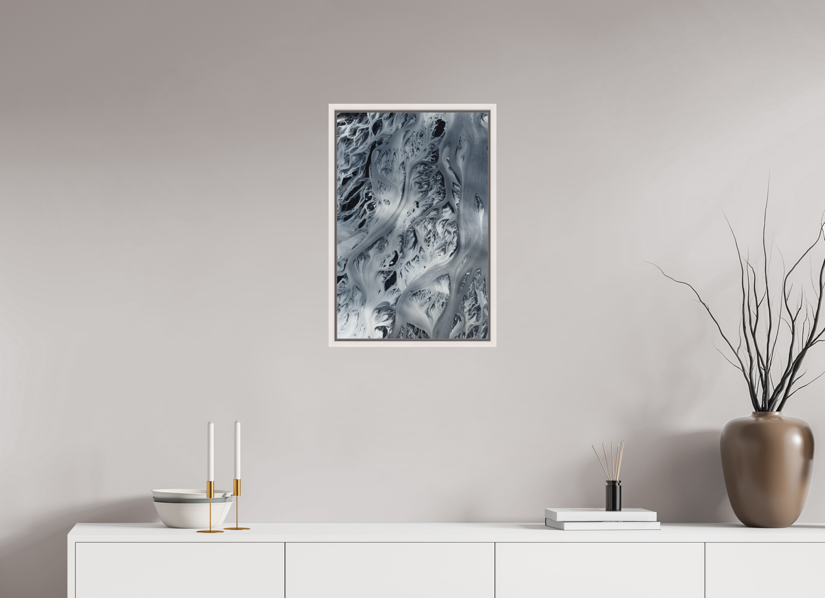 Impression Riviere glaciere islande vue aérienne drone