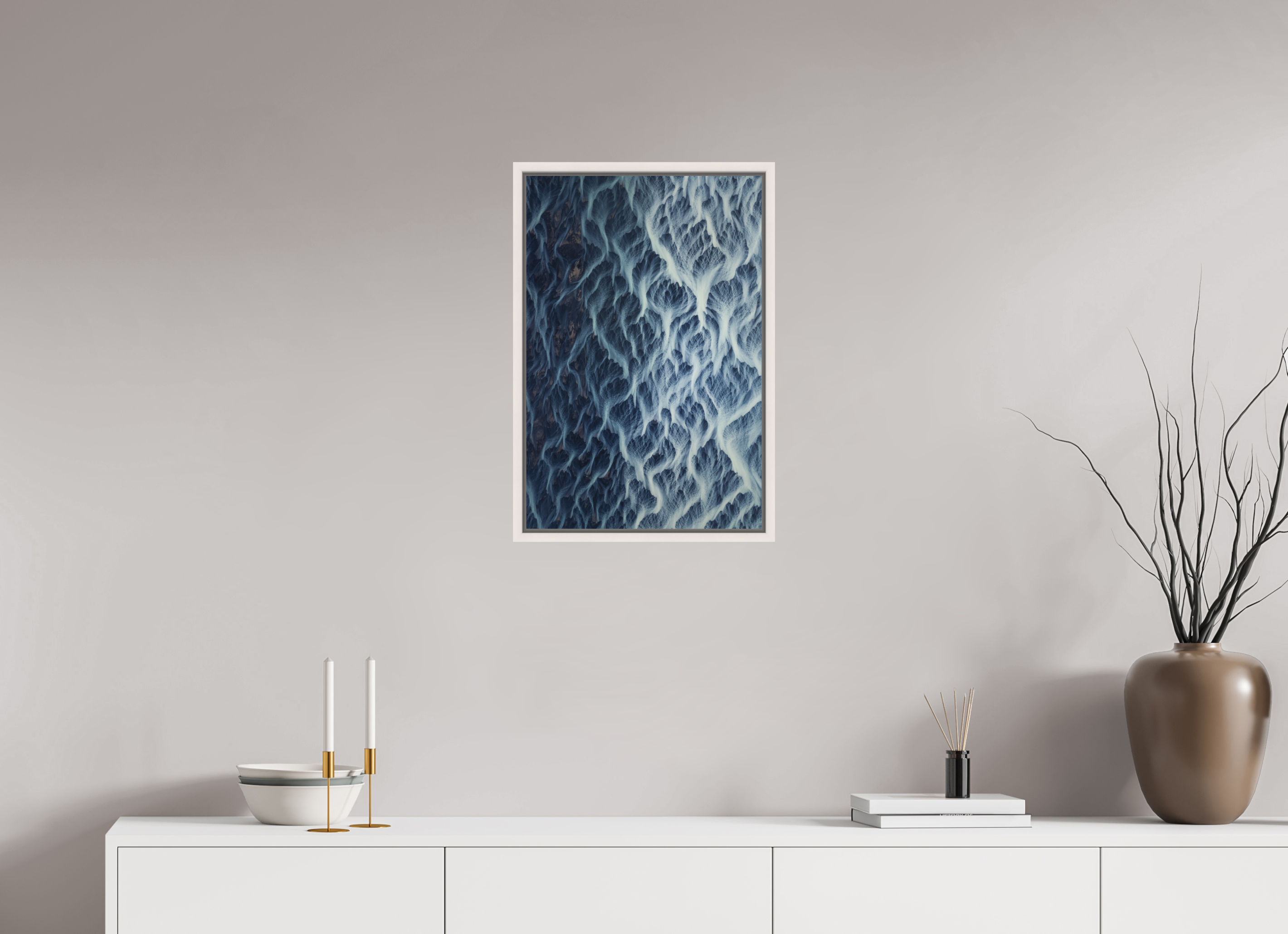 40 x 60 cm, Cadre érable blanc 15mm Lines