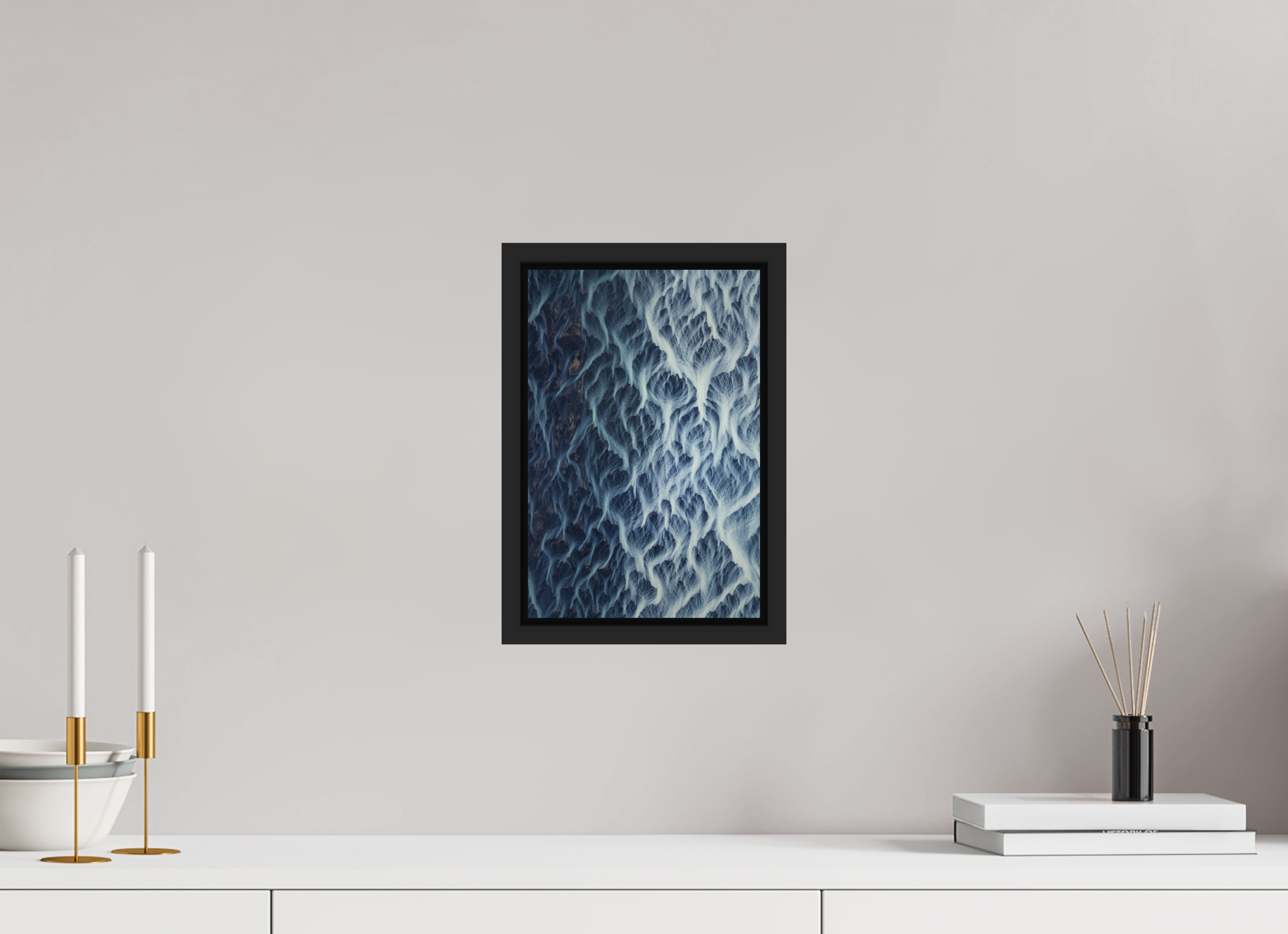 20 x 30 cm, Cadre en bois noir mat 15mm Lines